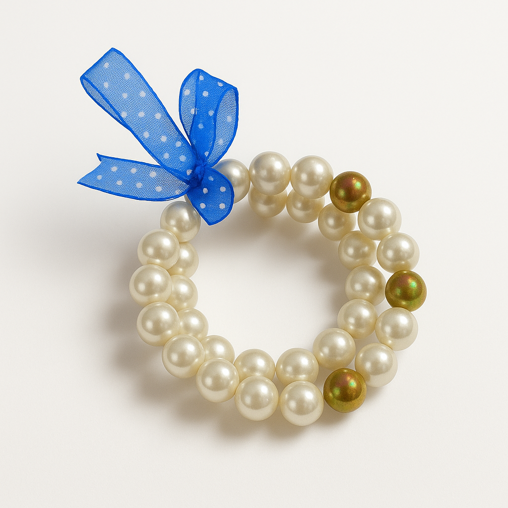 Set Pulseras de Perlas Acrílicas Blancas – Hechas a Mano - Imagen 2