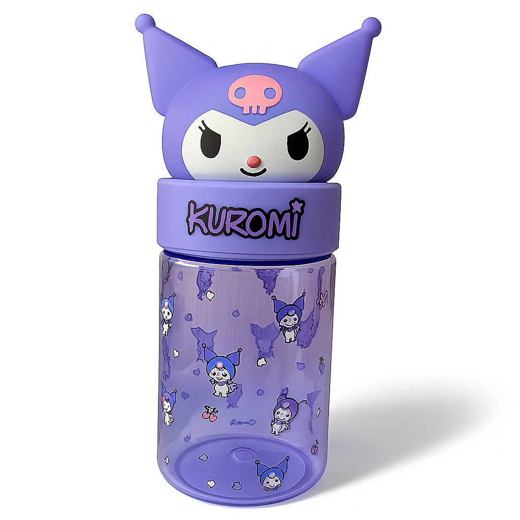 Termo Kuromi – diseño kawaii en plástico libre de BPA