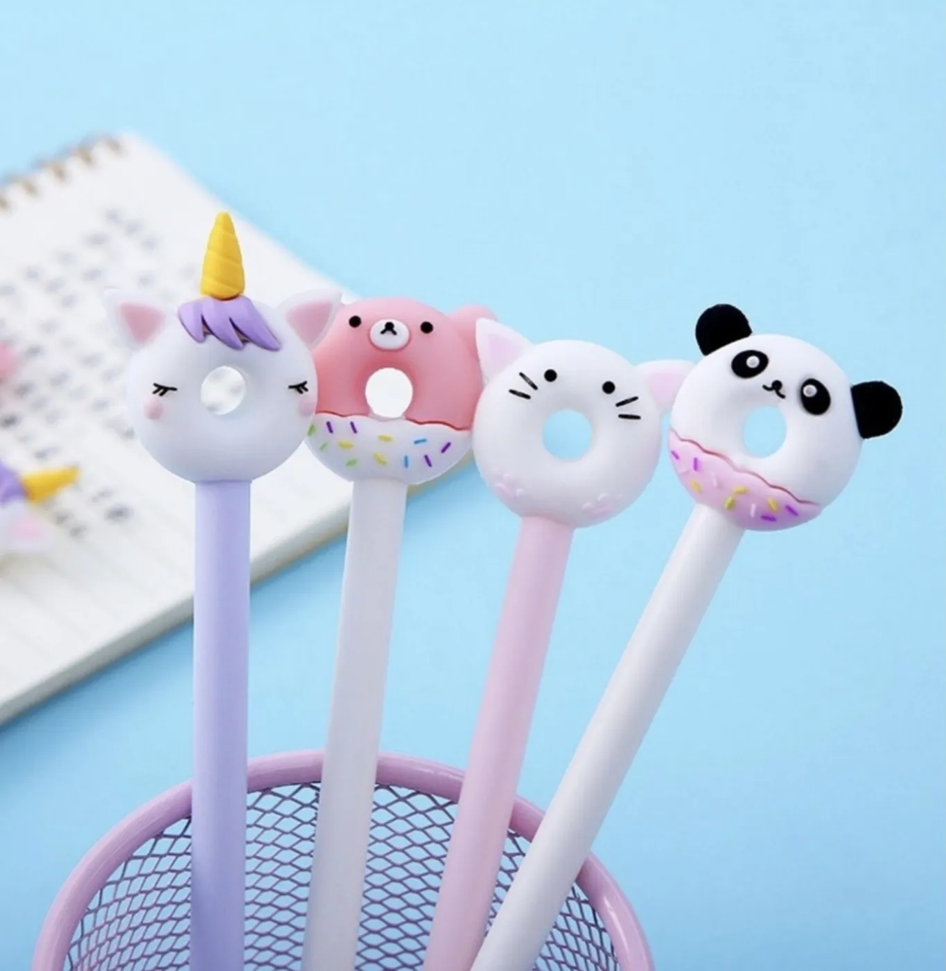 Esfero Gato Blanco y Oso Rosado- Paquete x 2 un