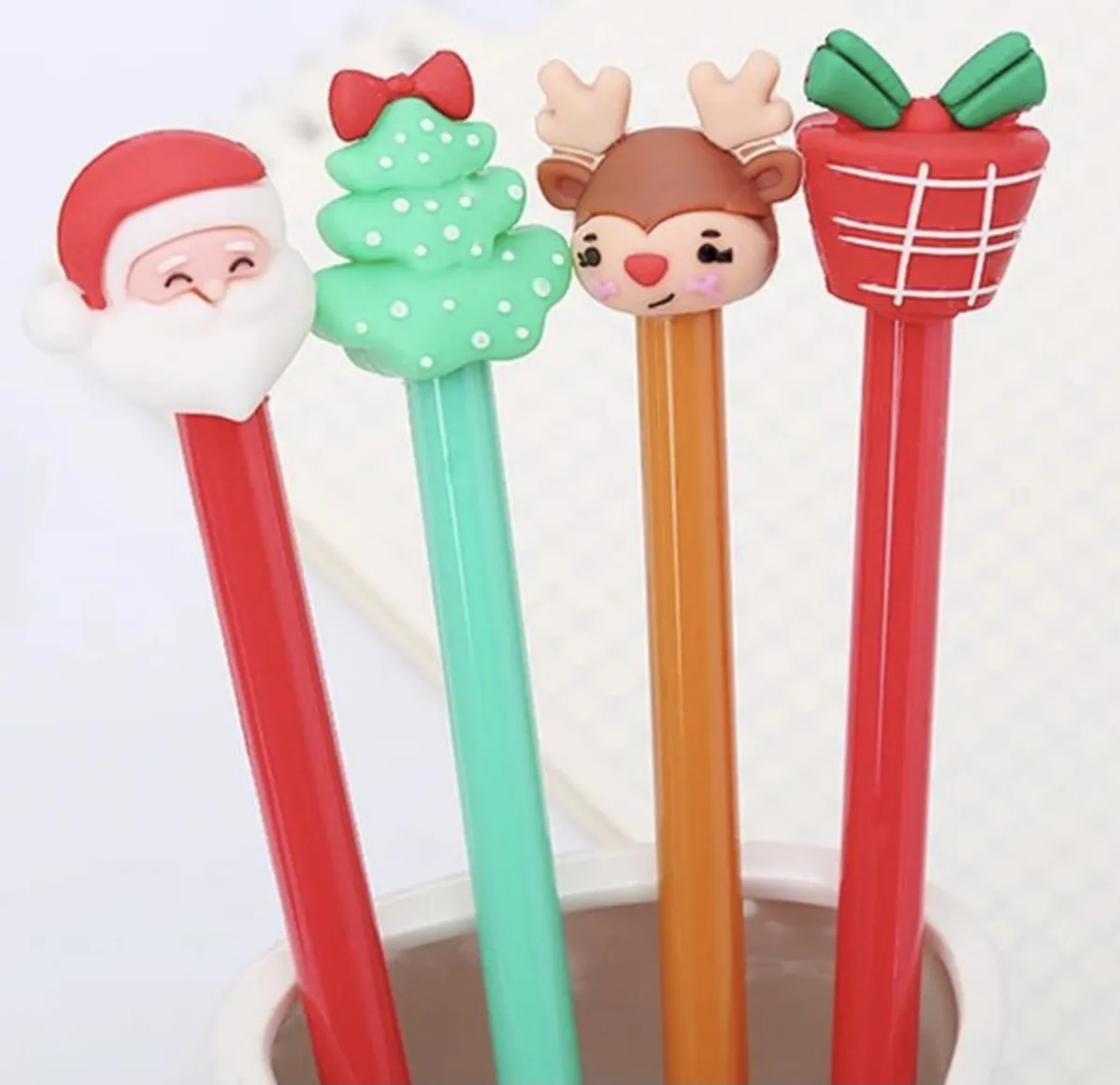 Esfero Navidad – paquete x 3 diseños festivos con topper navideño