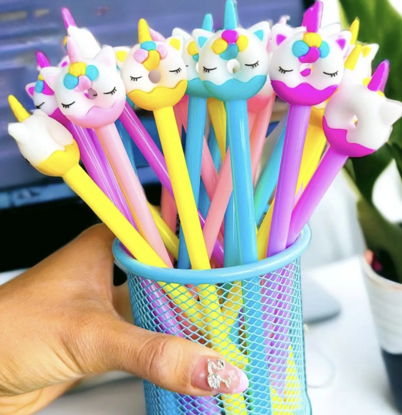 Esfero Unicornio  Amarillo, Azul Paquete x 2 Un